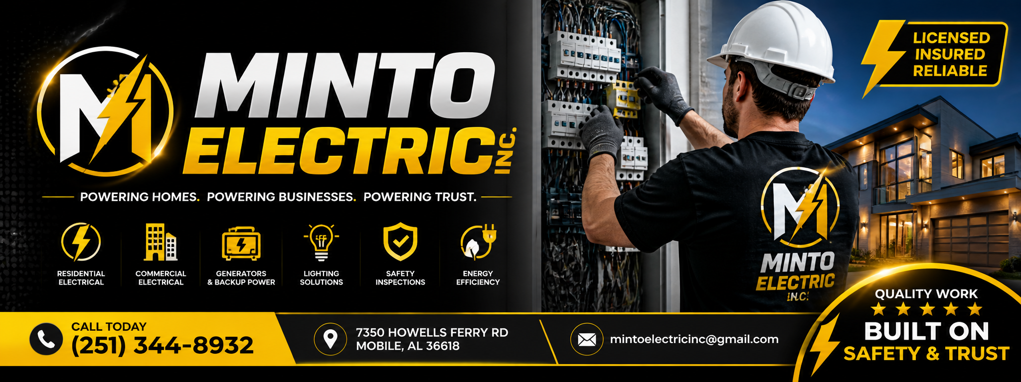Minto Electric Inc. Mobile AL - Licensed Insured Reliable Electrical Services